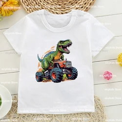 Camiseta divertida de monstruo y camión para niños y niñas, ropa Kawaii Harajuku, camiseta de dinosaurios, ropa para niños