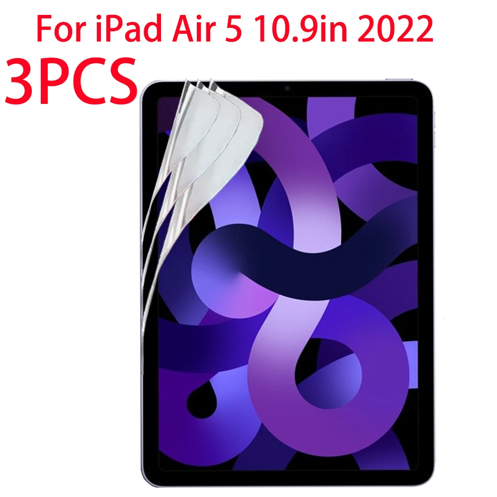 

3 PCS PET Soft Film screen protector for Apple iPad Air 5 (2022) protective film for iPad Air (5th generation) A2589 A2591