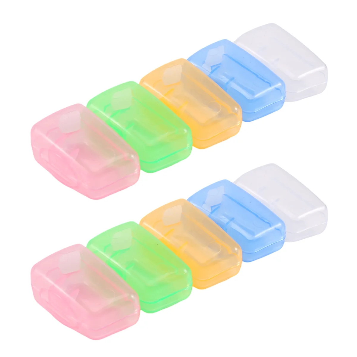 10 Pcs Portable Brushes Cap Cases Covers Toothbrush Holder Home World Tourism Camping (Random Color)