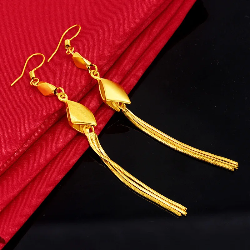 

Роскошные женские серьги-гвоздики из чистого золота 9999 пробы из настоящего золота 24 карата с бриллиантами