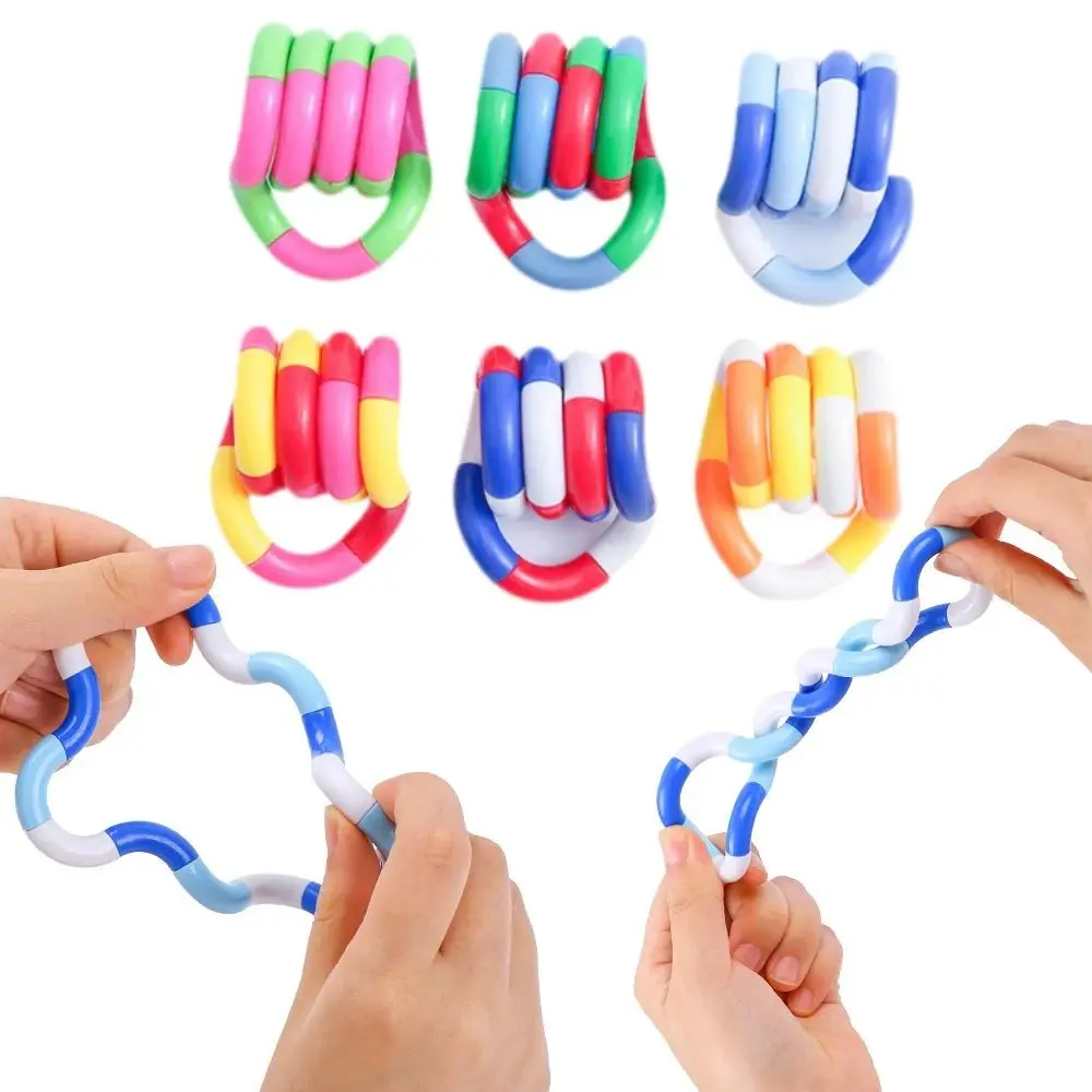 6/12pcs Rainbow Loop Rope Twisted Fidget Toy Sensory Autism Treatment Jouet Children Adult ADHD Toys Anti Stress