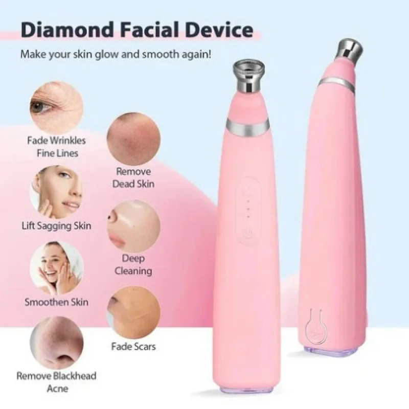 เครื่องผลัดเซลล์ผิวแบบพกพา ไมโครเดอร์มาเบรชั่น อุปกรณ์ทำความสะอาดผิวหน้า ขจัดเซลล์ผิวที่ตายแล้ว ดูดสิวเสี้ยน