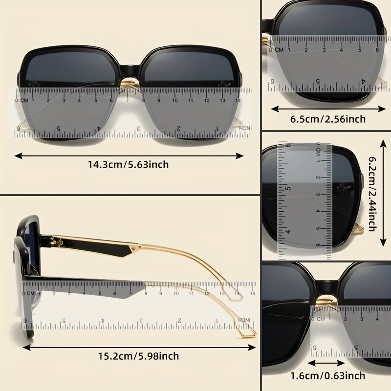 LINFEMAND Mode Polygon Großen Rahmen Dekorative Sonnenbrille UV400 Gradienten Objektiv Anti-reflektierende Frauen Party Karneval Festival Geschenk – Detail 6
