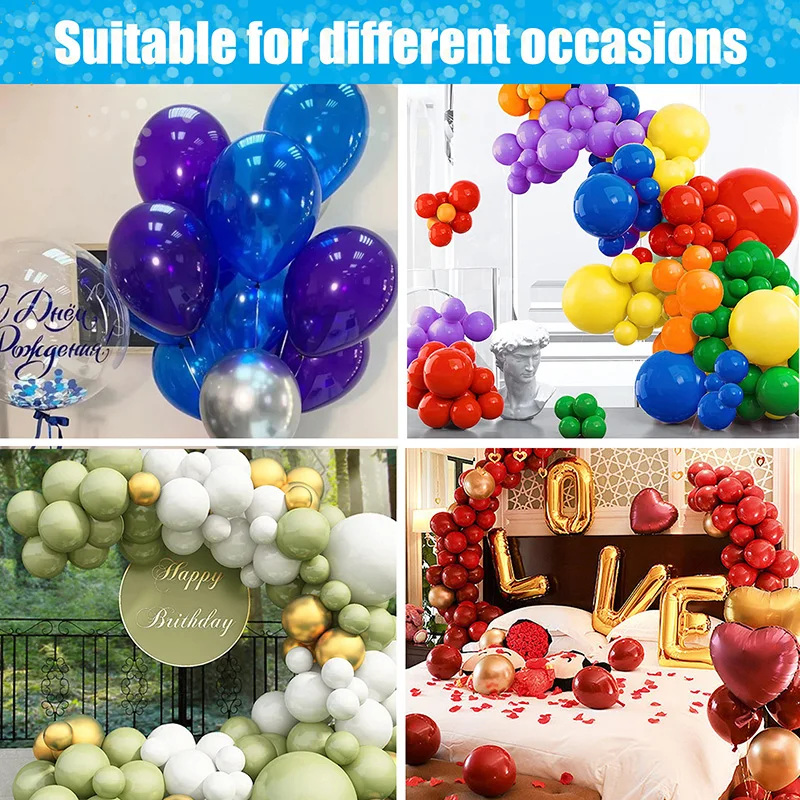 Balloon For Decor Shiny Spray Colorful High Gloss Prevent Oxidation Anti Fading Birthday Christmas Party Decoration Balloon 2024