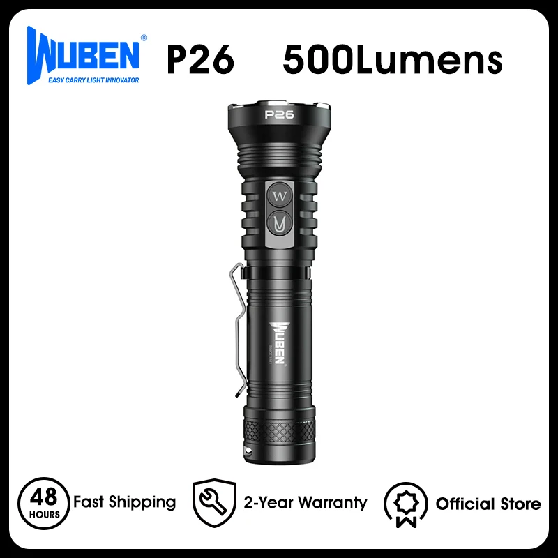 

УФ и белый фонарик WUBEN P26 2 в 1 500 люмен нм