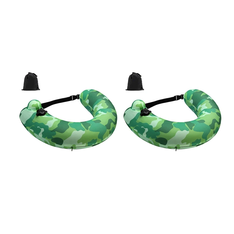 

2X Swim Belt Inflatable Swim Ring Portable Swim Trainer Pool Float Travel Neck Pillow For Kids Adults