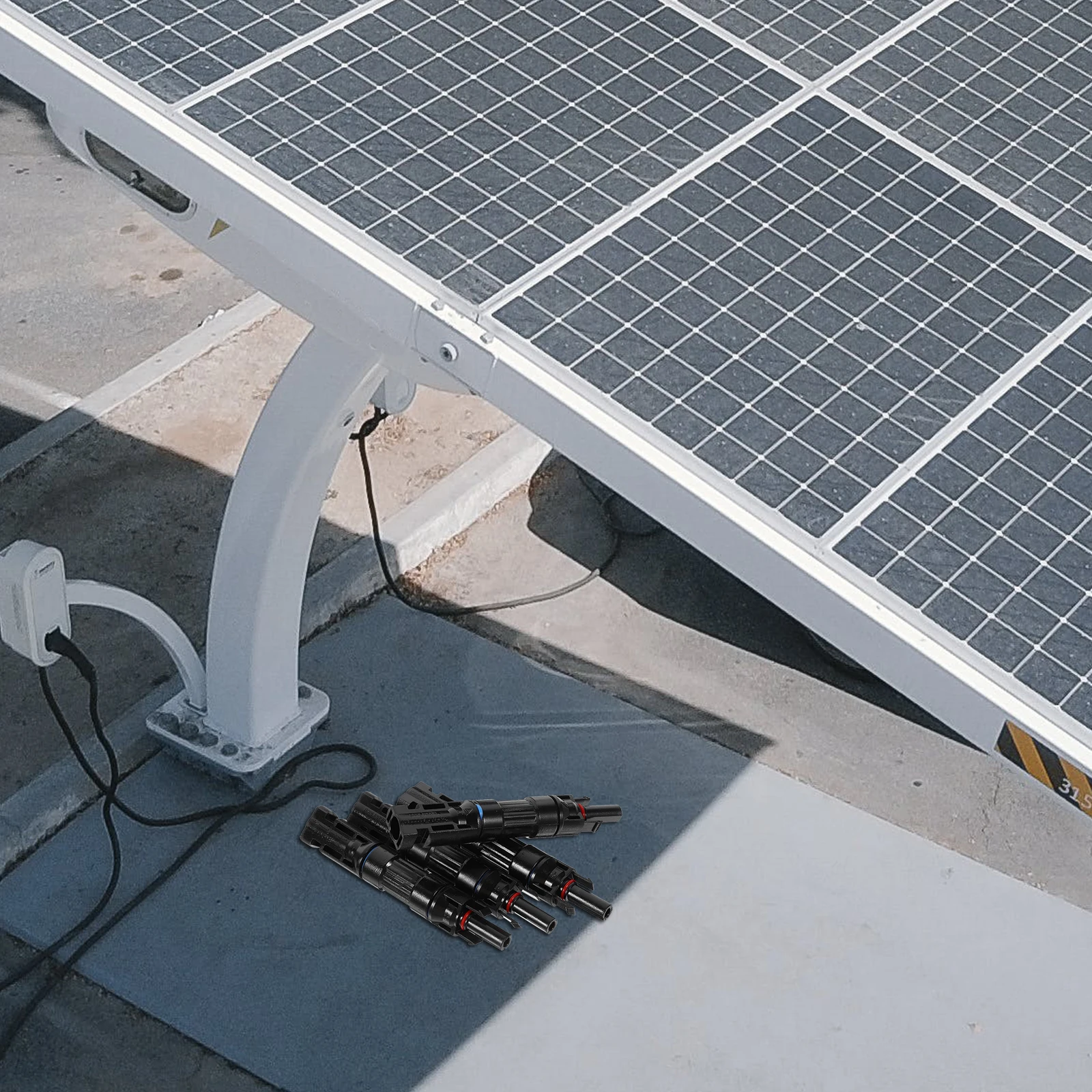 

4Pcs Photovoltaic Connector Black Protective Fuse Holder Durable Solar Panel Cable Connector Easy Quick Waterproof Connection