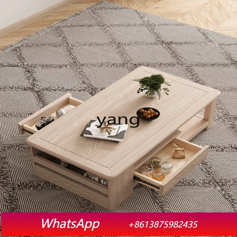 

LHE solid wood TV cabinet coffee table combination modern simple living room home locker