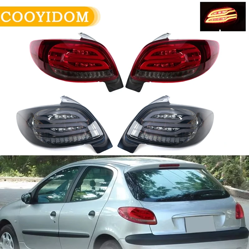 Feu arrière LED pour pare-chocs arrière de voiture, pour Peugeot 206 206CC 2004 2005 2006 2007 2008, ensemble de feux arrière, clignotant, feu Stop