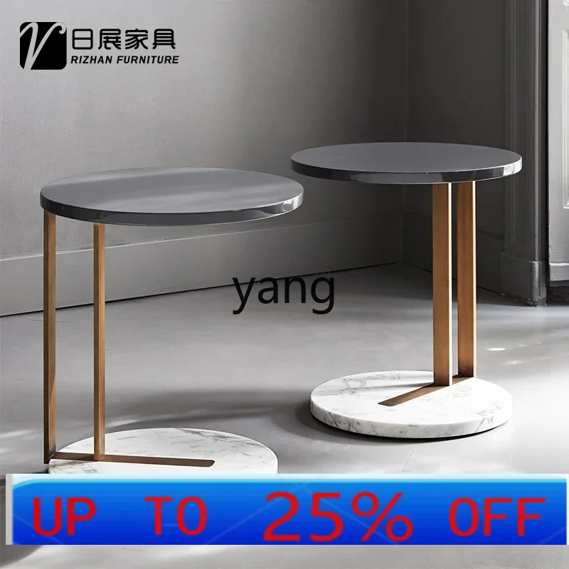 

LH light luxury fashion marble edge living room stainless steel sofa corner