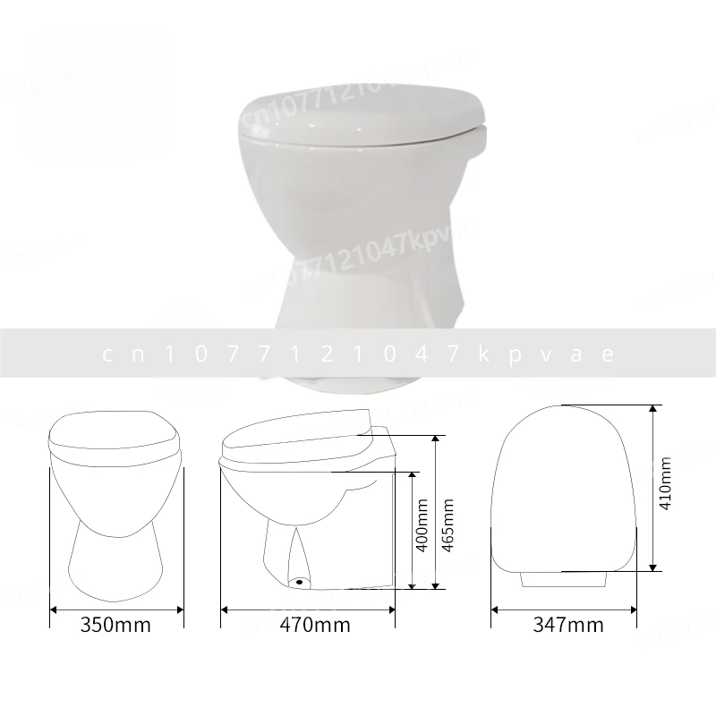 Yacht Marine RV 12V/24V Toilet with Absorption Function Ceramic White Export Quality Special