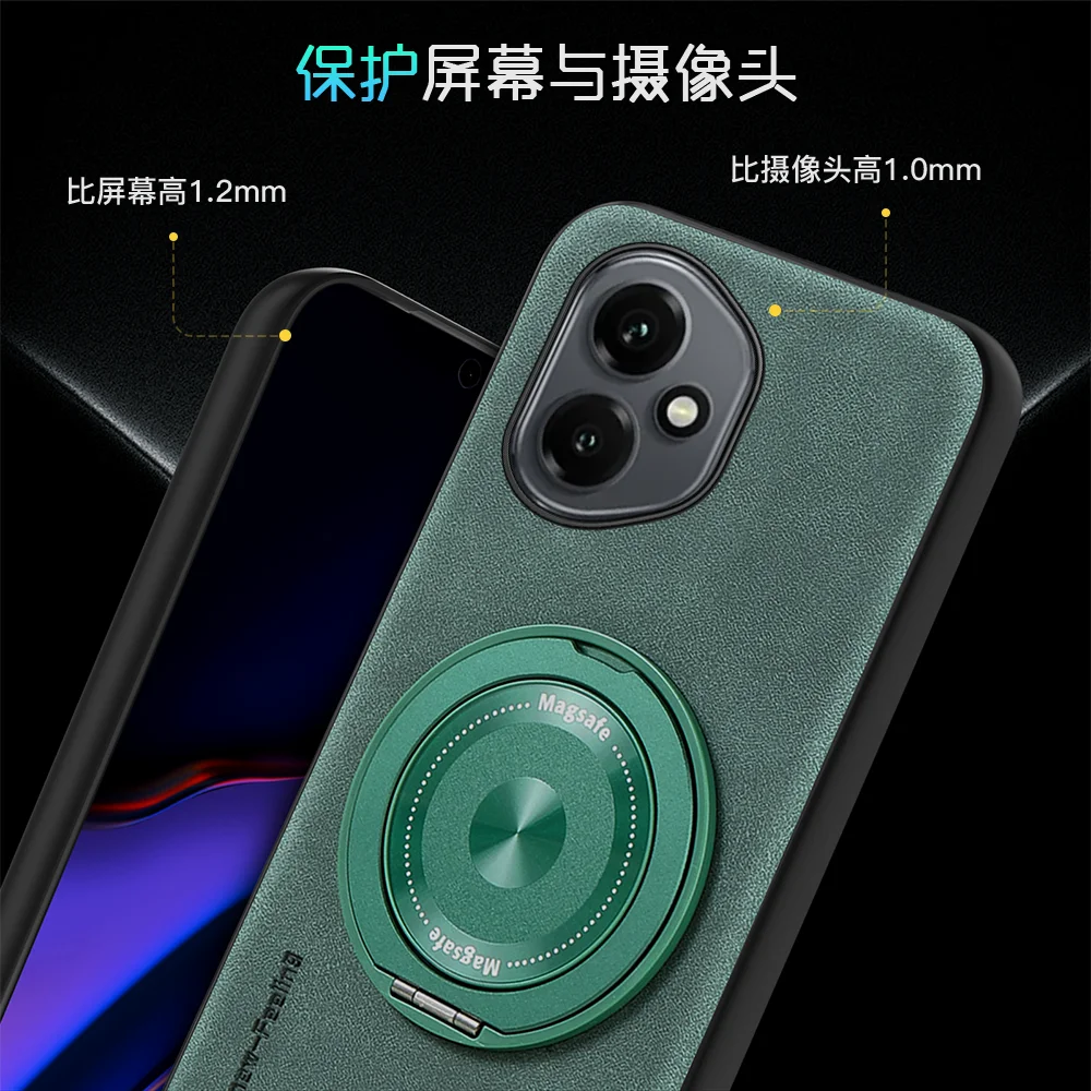 맥세이프 마그네틱 360 °   회전 금속 차량 브래킷 링 폰 케이스 Honor 400Pro 400 Lite 300 Pro 200 Lite Ultra 100 Pro용