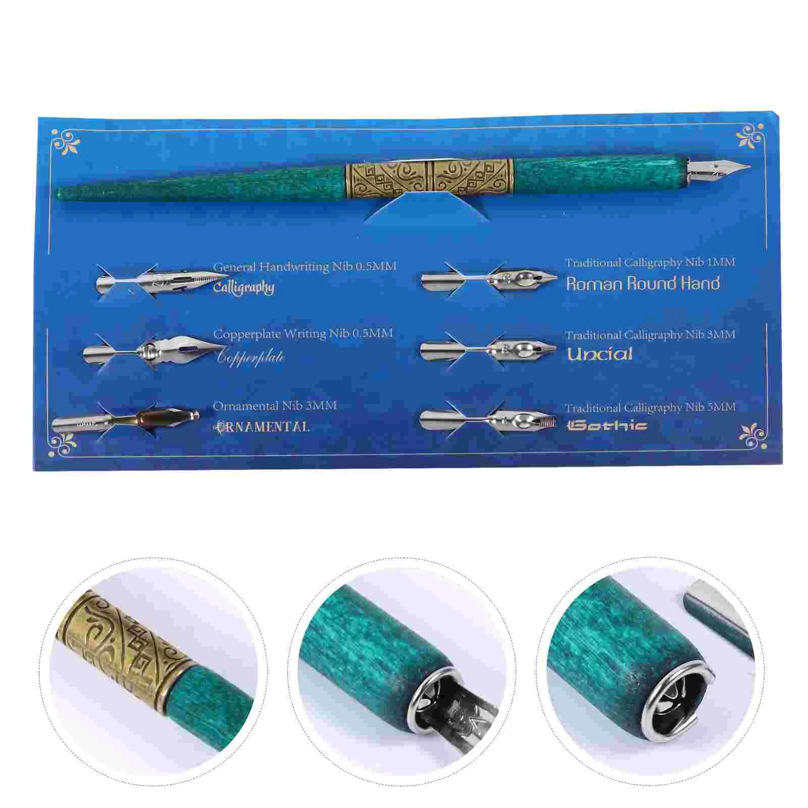 

Decorate Wooden Dip Pen Student Vintage Calligraphy Aluminum Alloy Retro Supplies