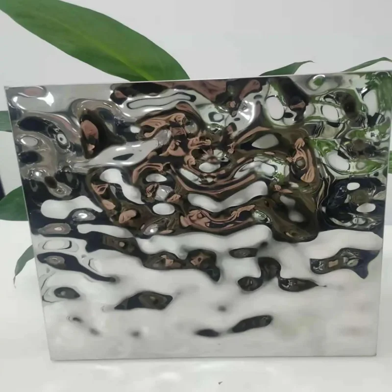 Colored gold mirror water corrugated stainless steel plate 201 304 430 stainless steel embossed corrugated hammer mirror