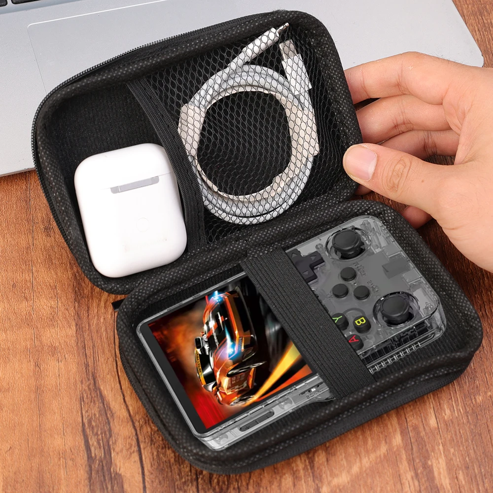 Bag with Screen for R36S Game Console Protector Accessories Kit Screen Protector Tempered Glass Film & EVA Portable Storage Bag