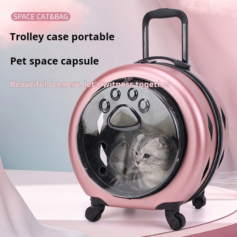 

Pet Carrying Case Space Capsule Transparent Trolley Case Cat Bag Outdoor Portable Large Capacity Backpack