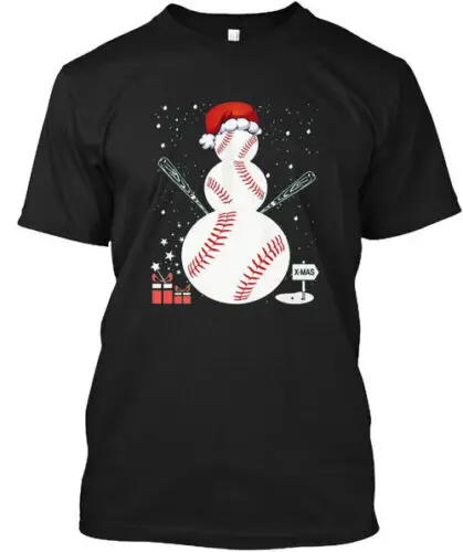 Dabbing Baseball Snowman T-Shirt Made in the USA Size S to 5XL