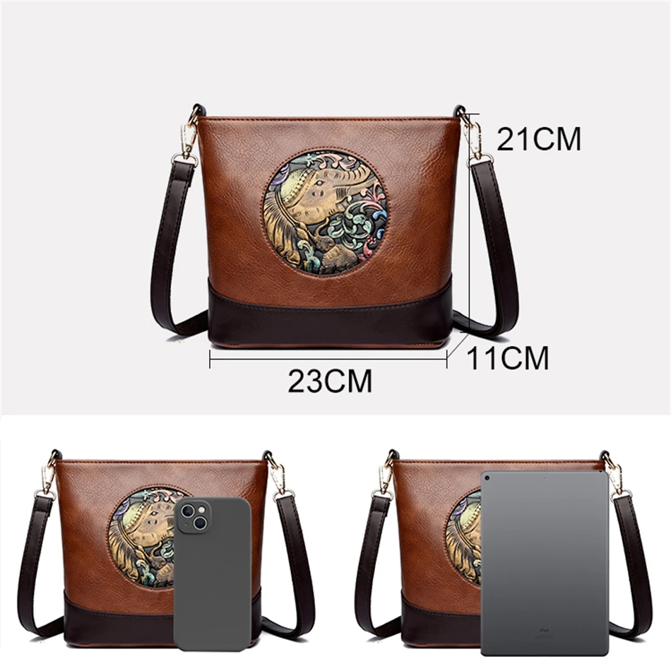 2024 Retro Fashion Designer Bag Ladies Handbags and Purse High Quality Soft Leather Shoulder Messenger Bags for Women Sac A Main