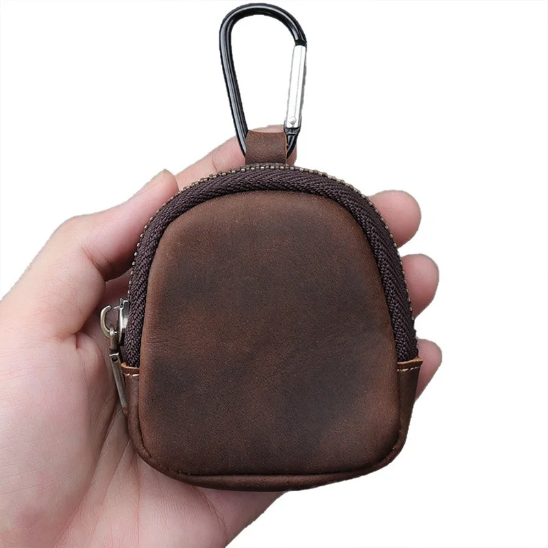 2026 NEU Herren Damen Outdoor Wild PU-Leder Karabiner Mehrfarbiger Retro Mini-Münzbeutel Schlüsselanhänger Kopfhörerkabel-Organizer Geldbörse – Detail 4