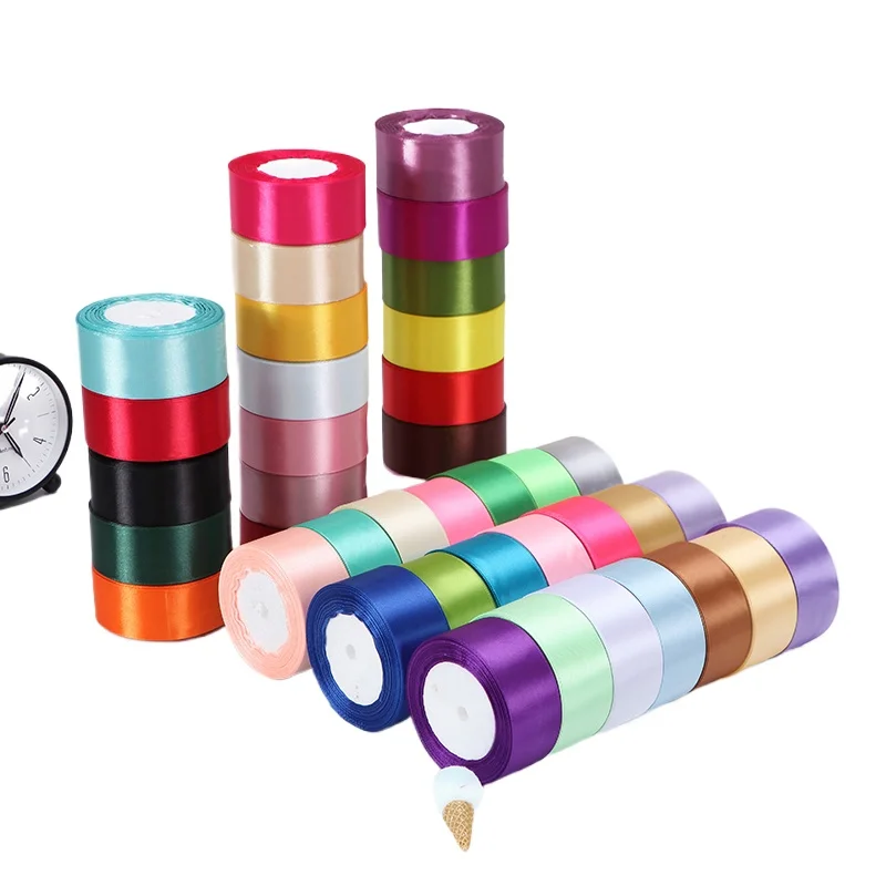 22meters/roll Wide 4cm Satin Ribbon Gift Wrapping Bows Making Floral Bouquets DIY Clothing Sewing Projects Wedding Party Decor
