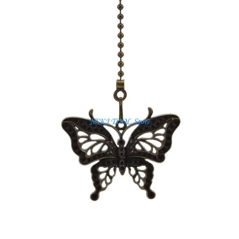 

L8RC Decorative Ceiling Fan Pull Chains Set Of 2 With Dragonflies and Butterfly Ornaments Accessory for Lighting Fixtures