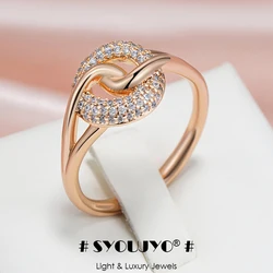 SYOUJYO Round Buckle Vintage Natural Zircon Rings For Women 585 Gold Color Jewelry Luxury Rings Holiday Gift