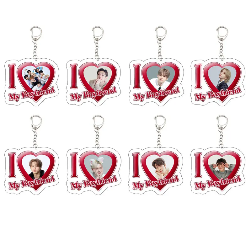 Korean Kpop Key Chain Key Ring Keychain for Accessories Bag Acrylic Pendant Keyring Chains Jewelry Fans Gifts