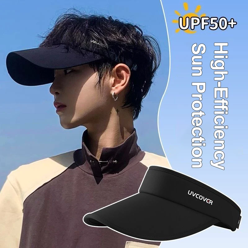 Sun Visor Hat Unisex UV Protection Couple Sports Golf Tennis Summer Brim Fishing Beach Hiking Cycling Sun Shade Empty Top Hat