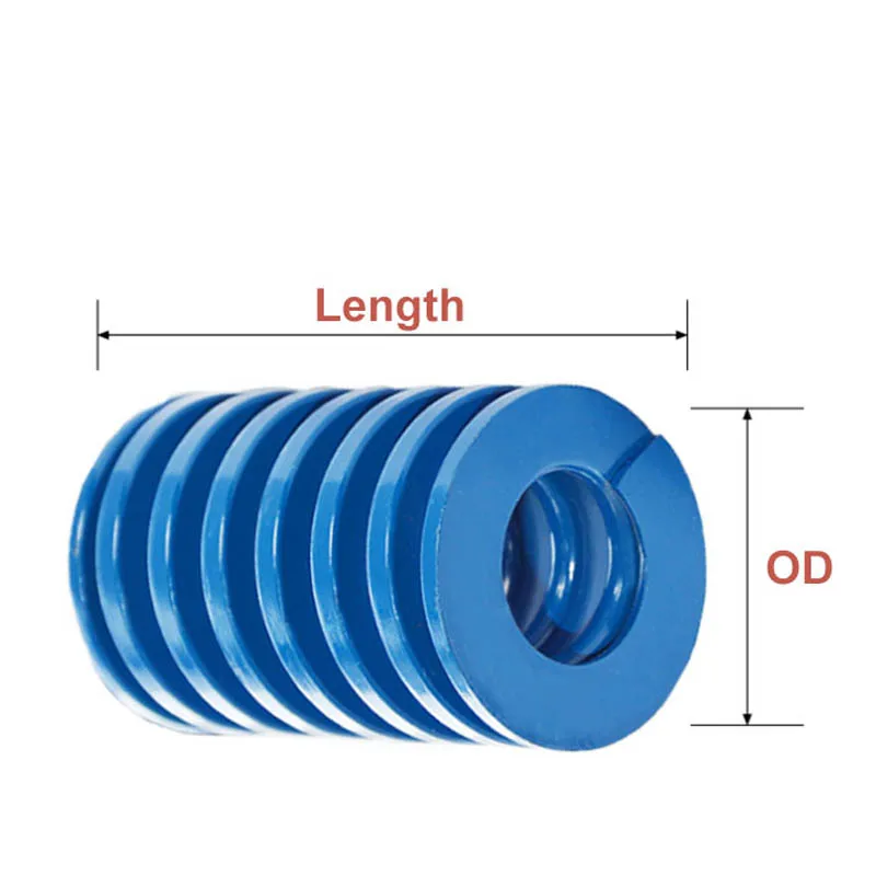 Штампованные пружины, синяя пружина сжатия, Стандартная нагрузка, спиральная штамповка, прессованная форма, пружина из легированной стали, внешний диаметр 6-50 мм, длина 20 ~ 150 мм
