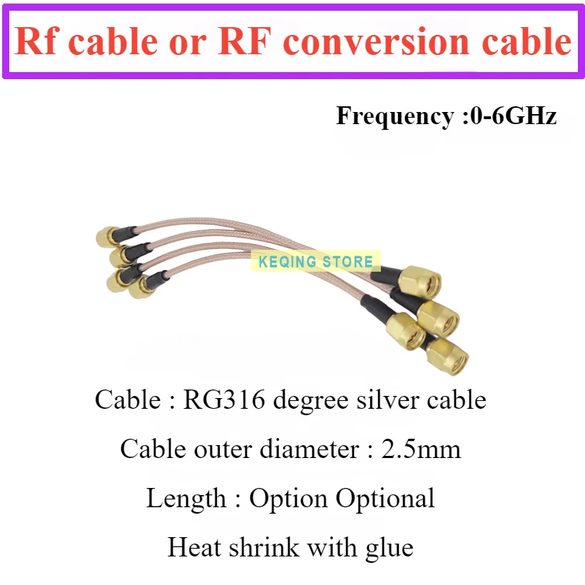 RF cable SMA Male turn SMA male RG316 extension cable Internal thread Internal pin conversion cable