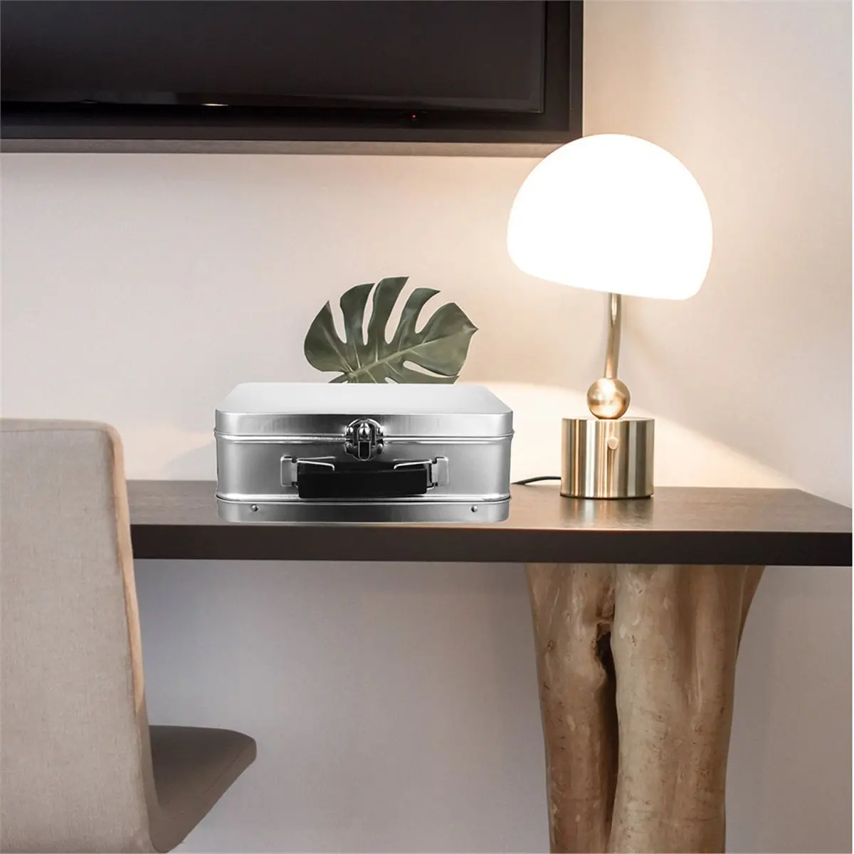 A79G White Handle Tinplate Storage Box Large Capacity Desktop Ganizer Gift Tin Carry Box for Candy Coins Iron Tin Box
