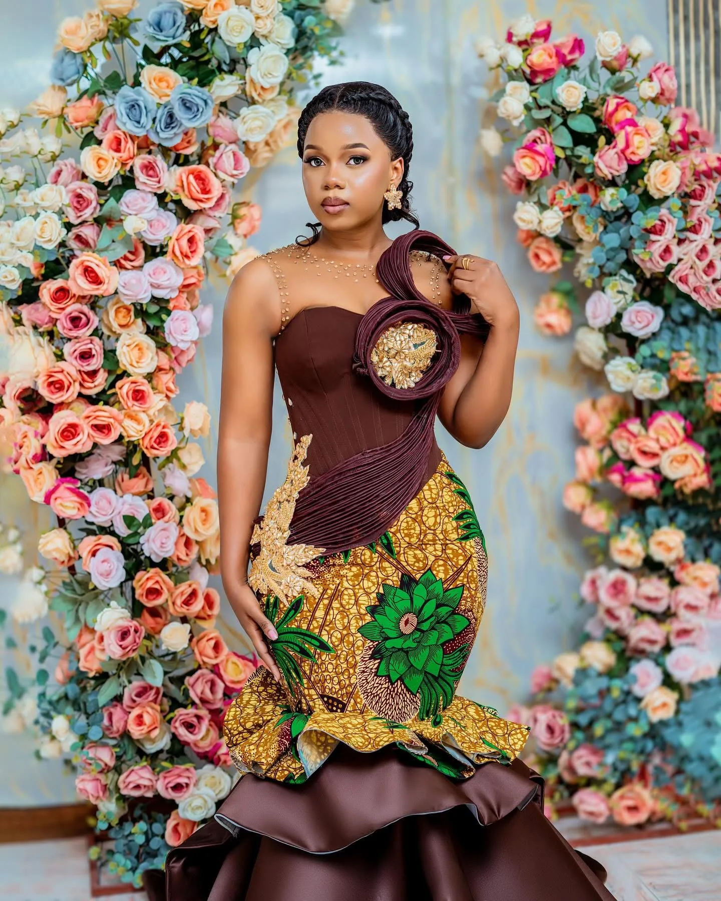 Bruin Afrikaanse Zeemeermin 2025, Prom Dresses Kralen Gedrukt Kristallen Satijn Avond Formele Partij Verjaardag Jurken Jurken ZJ 1224