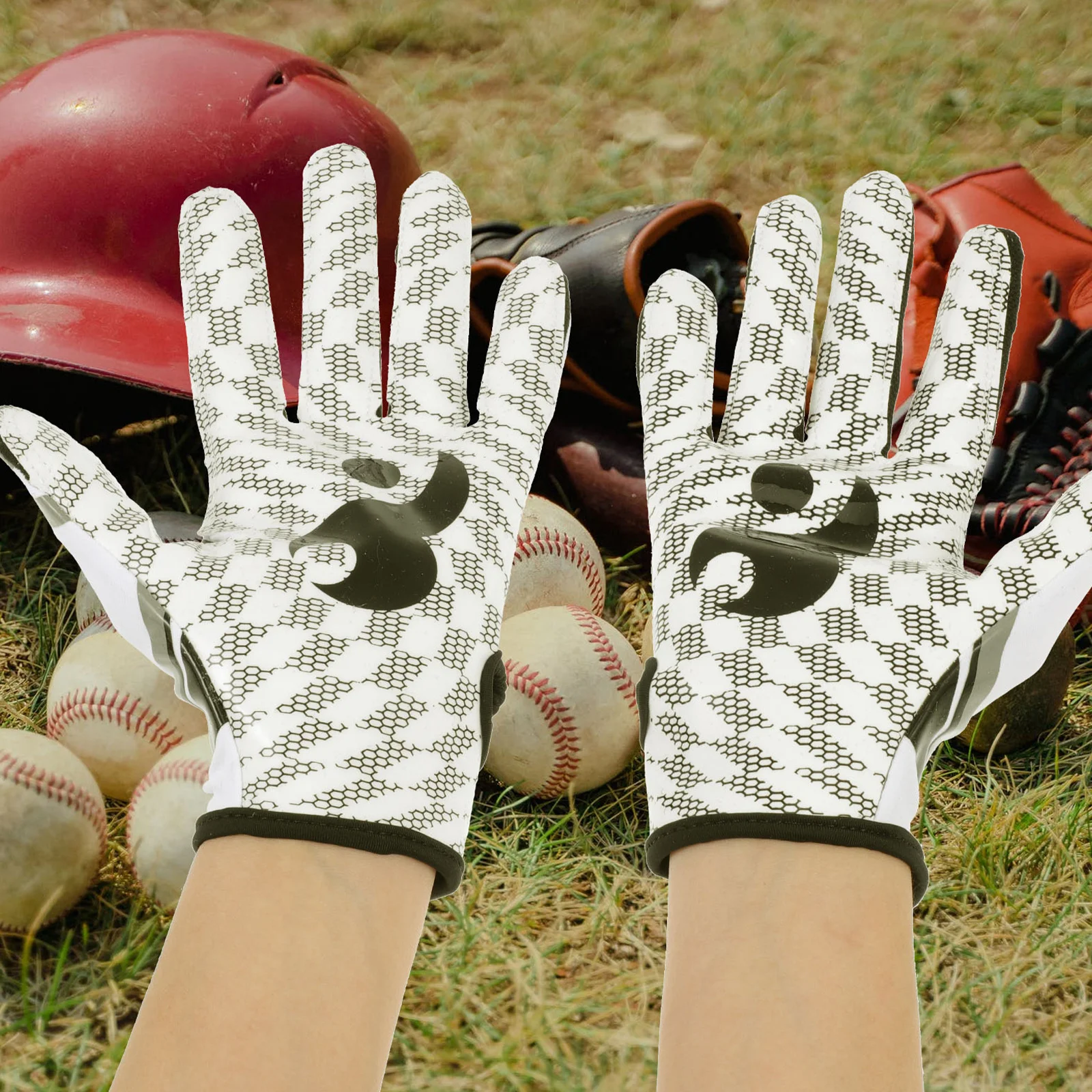 

1Pair Baseball Gloves Warm Dry Responsive Full-Finger Sports Gloves Ideal for Rugby Cycling Outdoor Play Baseball Glove
