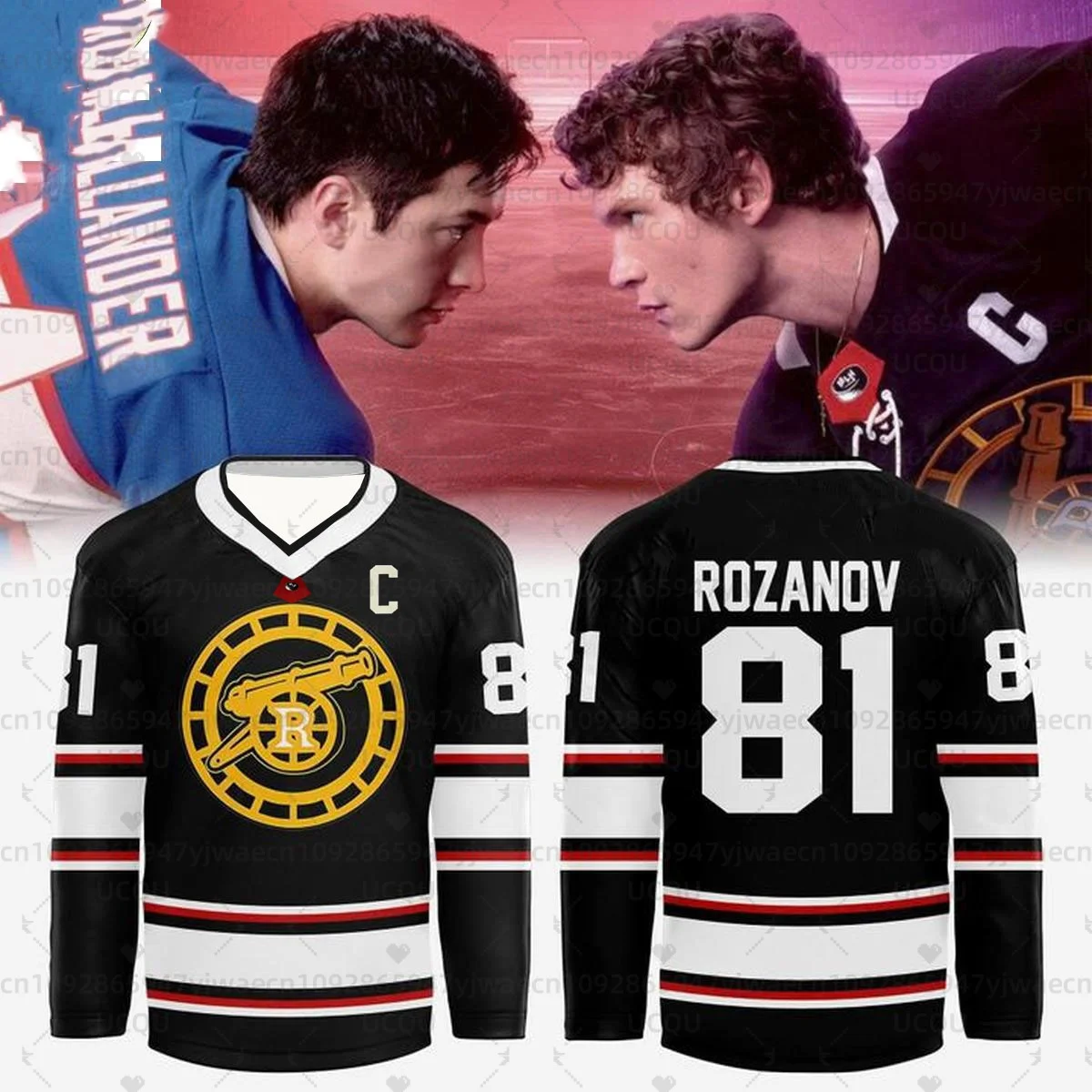 

2026 New Hockey Jersey Long Sleeves Tee Men's Women's Rozanov NO.81 HOLLANDER NO.24 T-shirt Unisex Tops Pullovers