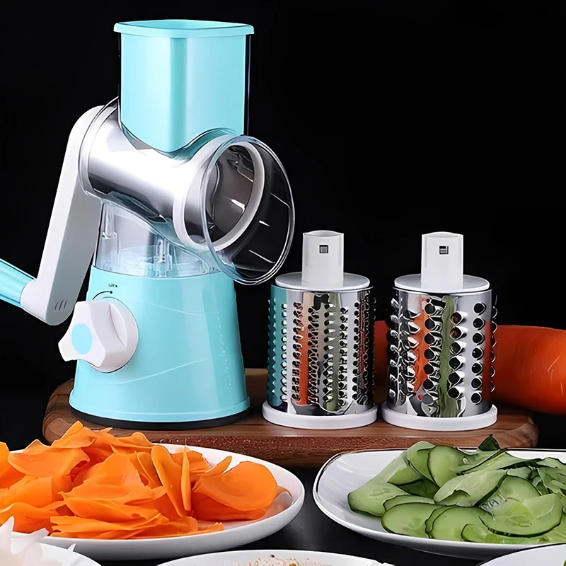 Kitchen Multifunctional Vegetable Slicer Fruit Cutter Cheese Shredder Tabletop Rotary Drum Grater