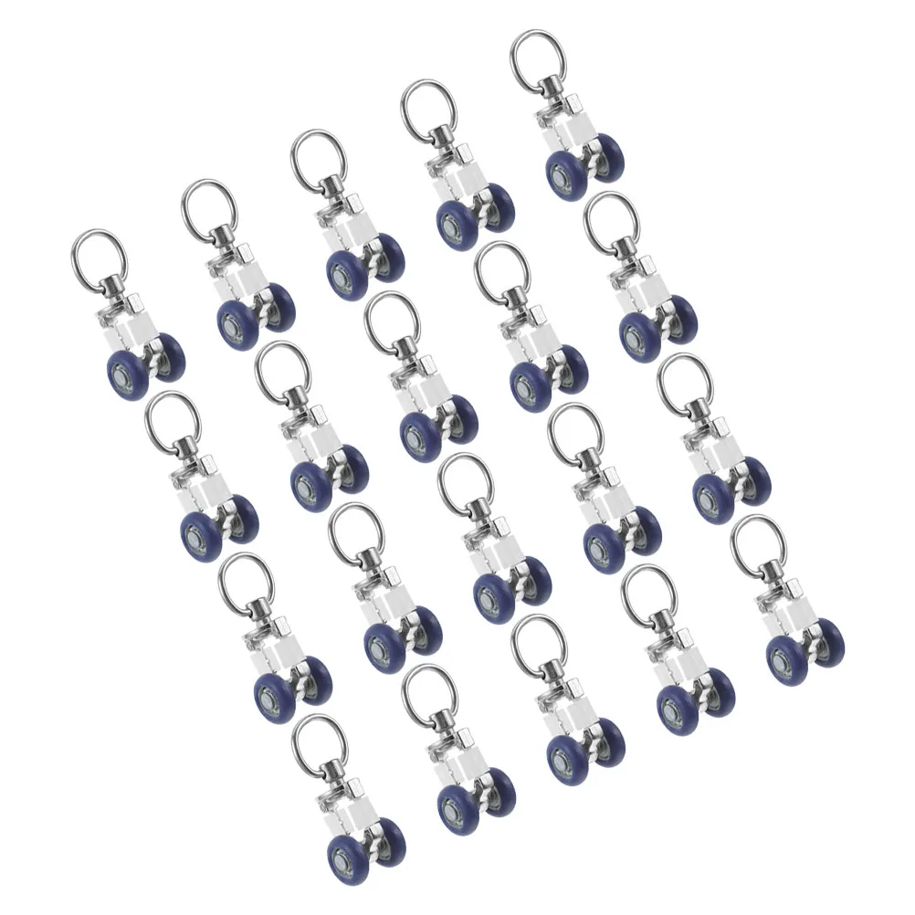 

20Pcs Heavy Duty Curtain Track Rollers Dual Wheel Carriers for Smooth Operation in Residential Commercial Use Curtain Wheels Kit