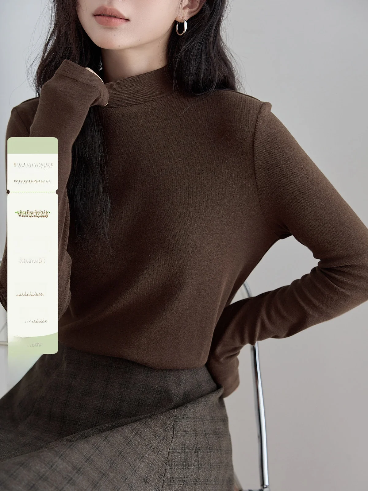 

Женская зимняя модная облегающая трикотажная кофта HuiXi для ношения под одеждой, однотонная, для повседневной носки, высокое качество...