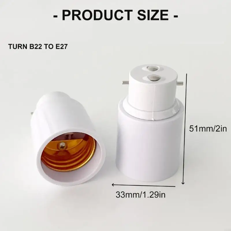 LED Bulb Light Holder Converter Socket Compact B22 to E27 Screw Bulb Socket Adapter Converter Easy Installation