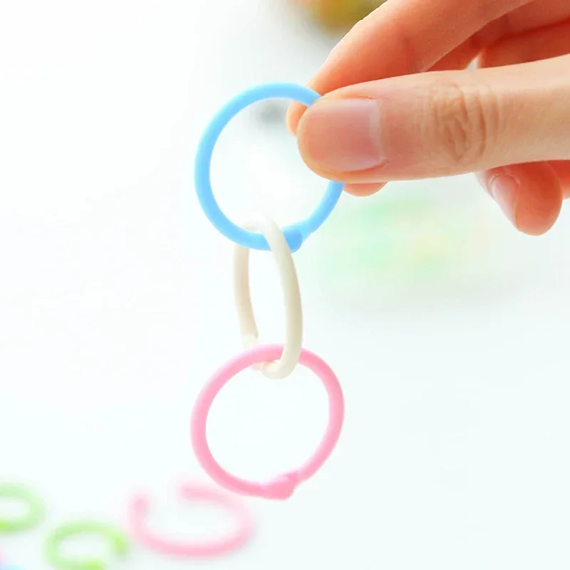 12 clip per anelli circolari in plastica, album fai da te, raccoglitori per libri a fogli mobili, cerchi, accessori per rilegatura, portachiavi, materiale scolastico per ufficio