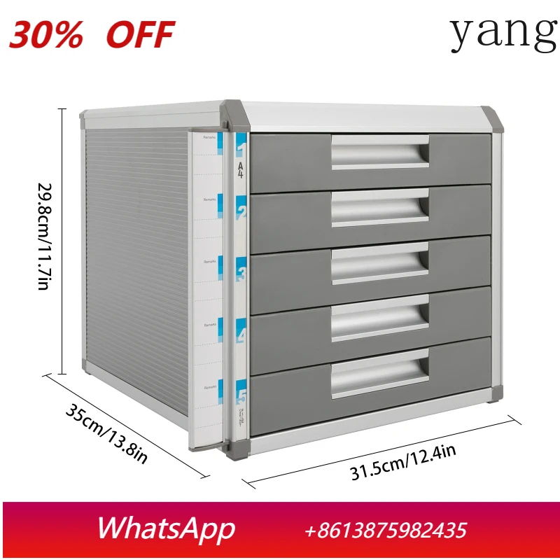 

Aluminum Alloy 5-Drawer File Cabinet: Durable, Secure Lock, Large A4 Capacity & Space-Saving Design