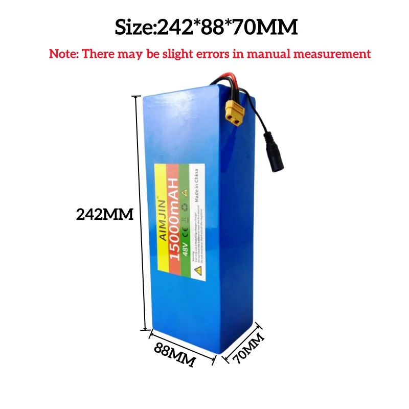 New 13S4P 48V 15AH 18650 Lithium Battery with BMS  For Scooter Double Wheel Vehicle Balance Car Parts rechargeable battery