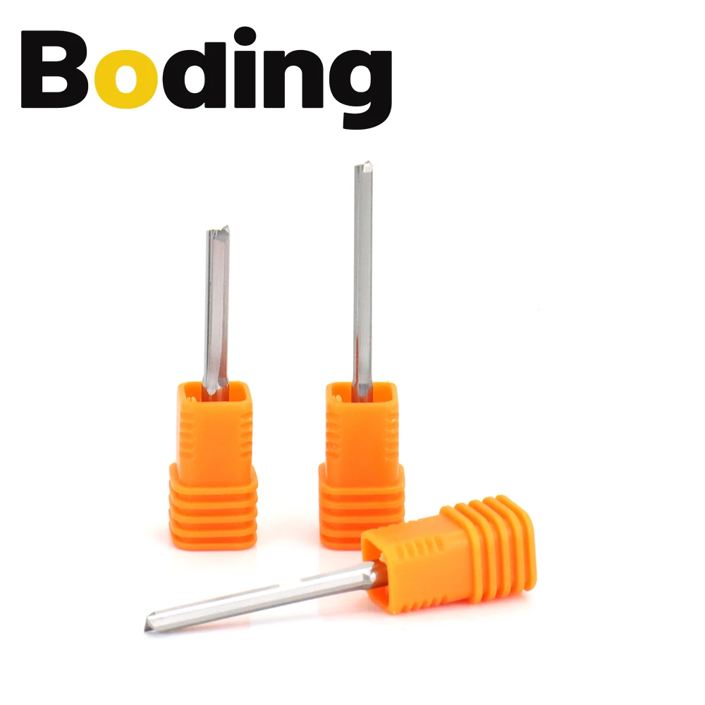 

BODING 5Pcs Milling Cutters Tungsten Carbide Two Flutes Straight Bits 3.175/4/6mm End Mills MDF Plywood CNC Router Engraving Bit