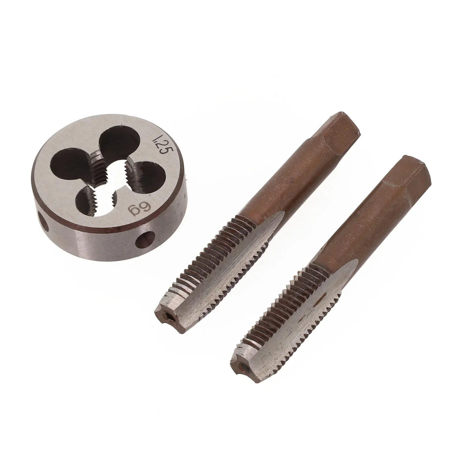 Metric Threading Tools M10 x 1 25mm Robust Carbon Steel Construction Complete with Two Taps and Die in a Three Piece Set