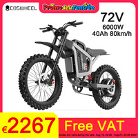Coswheel Electric Bike 6000W Motorcycles R19 72V 40AH Battery Dirt Mountain Bike Lightweight Off-Road EBike For Adult