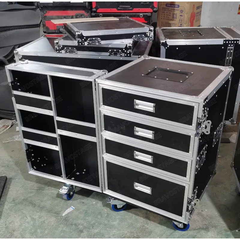 Customized  Workstation with 4 Utility Drawer  Flight Case