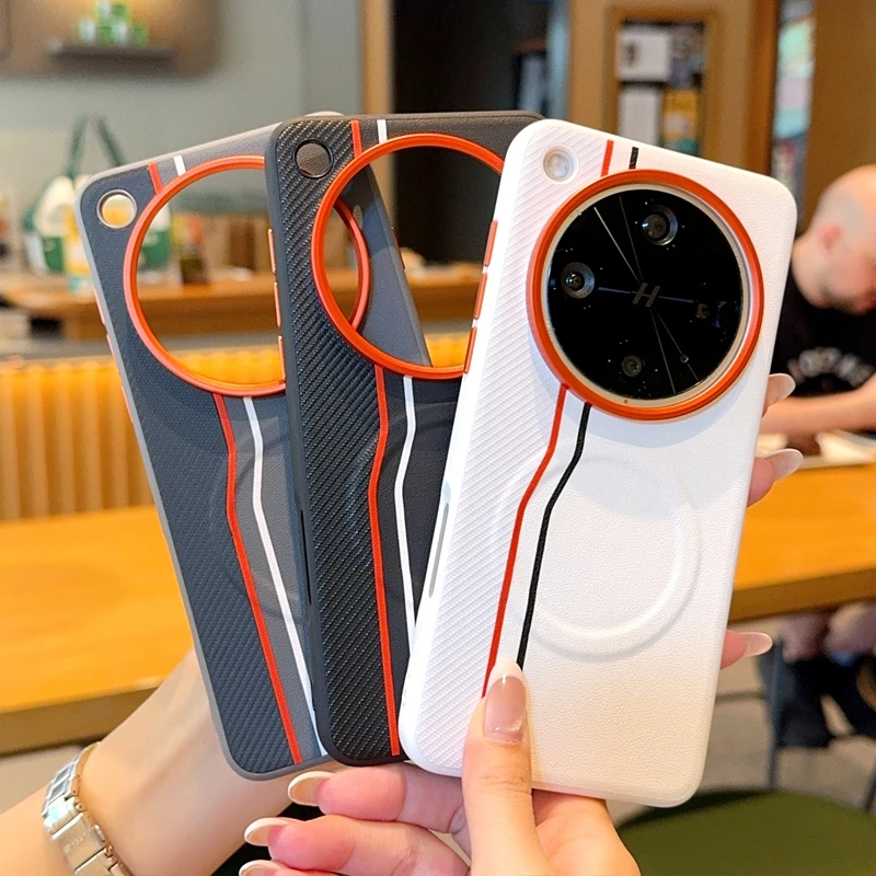 

For Oppo Find X8 Ultra Fashionable Skin Tone Contrasting Leather Case Wireless Magnetic Protective Cover Fundas Para Find X9 Pro