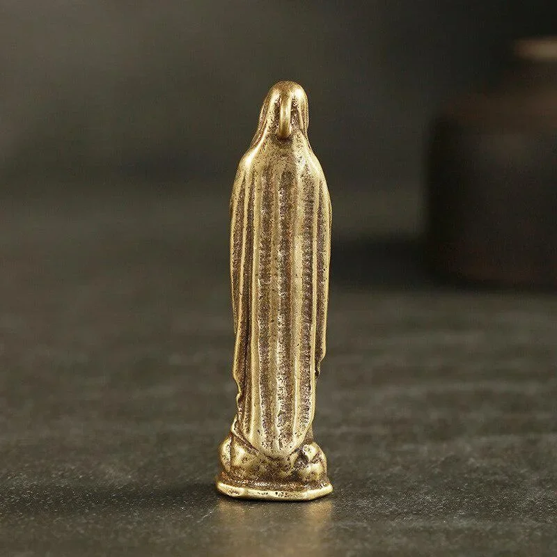 Immagine 5: Ciondoli e Portachiavi in Rame Puro Vintage con Figurine della Beata Vergine Maria, in Ottone, Religione, Fede, Buddha