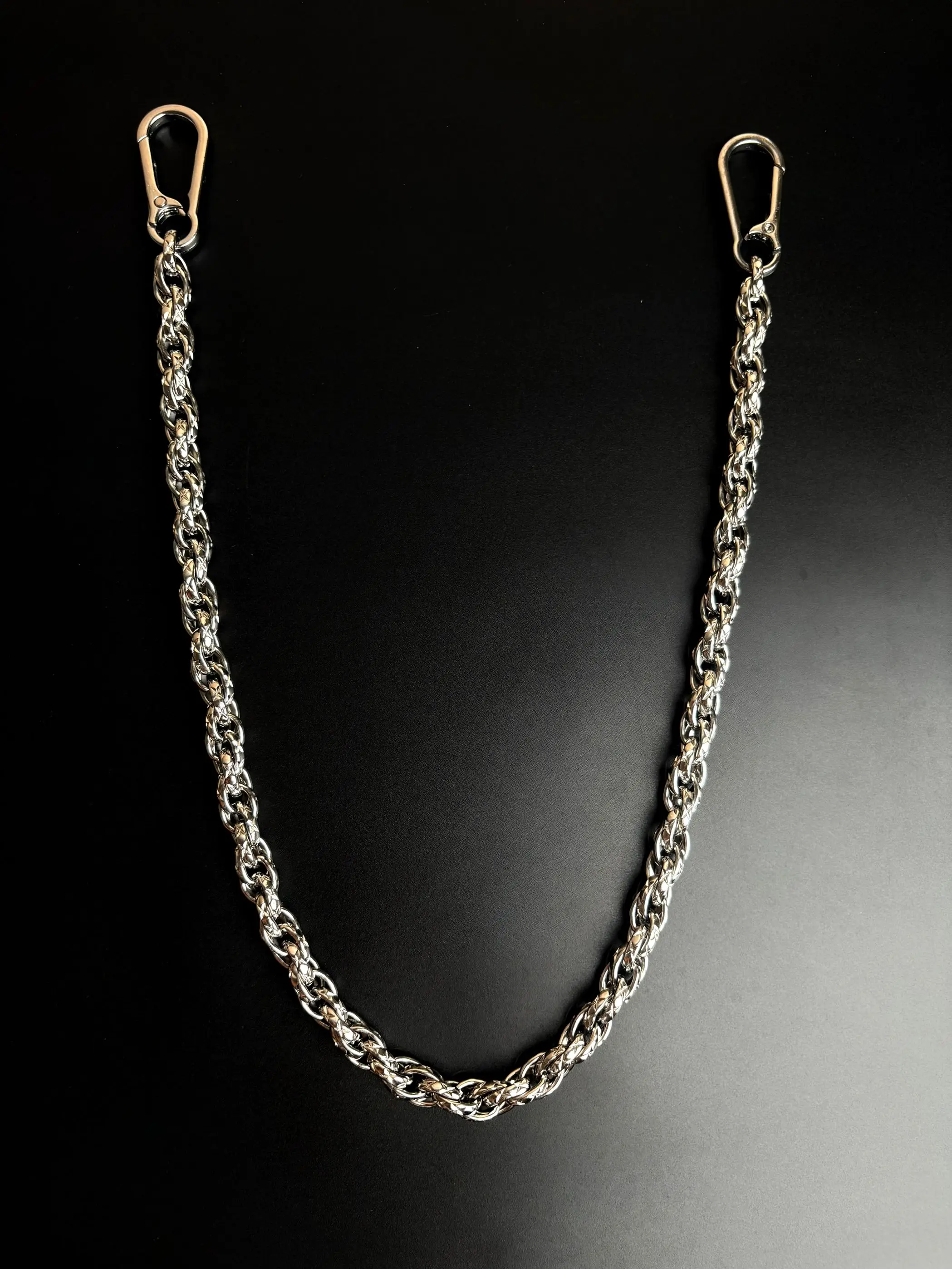 fogpiercex-オリジナルメタルテクスチャステンレス鋼チタンメンズパンツチェーンアクセサリーアメリカンスタイルベルトバックルウエストチェーン