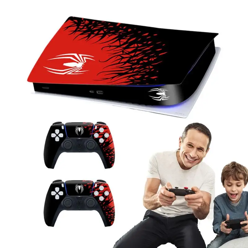 For PS5 Console and Controllers Vinyl Sticker Durable Skin Decal Cover Protective Film Scratch Resistant Spider Digital Edition