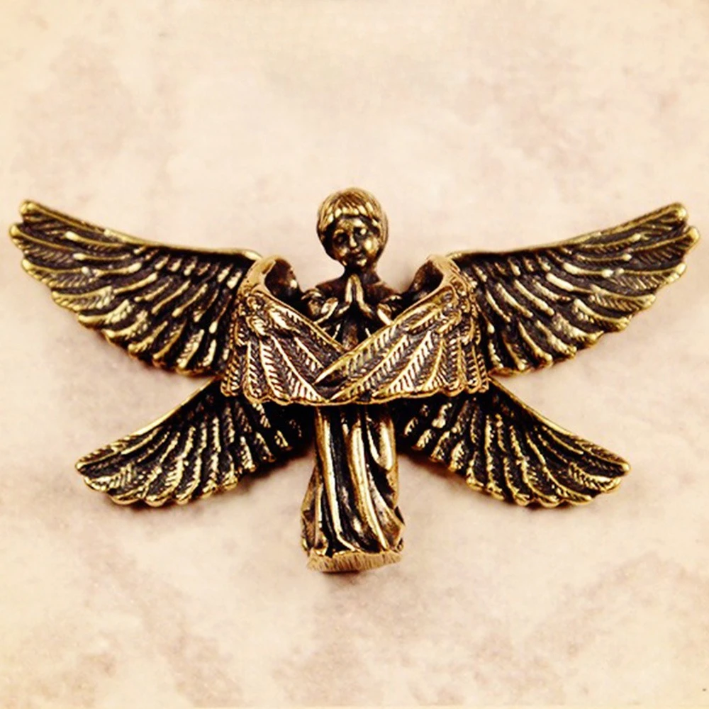 

Brass Seraphim Figurine Six Winged Guardian Angel Blessing Ornament Desktop Statue Lucky Happiness Home Decoration